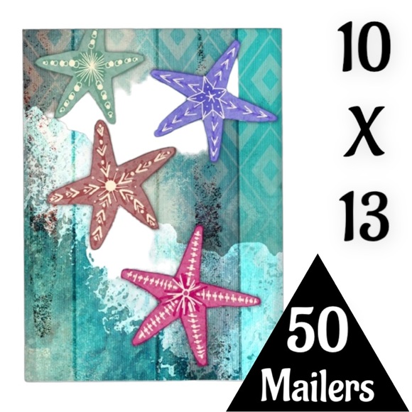 50 10X13  Poly Mailers Sea Star Ocean Fish Shipping Envelopes Bags PRICE IS FIRM - Picture 3 of 10